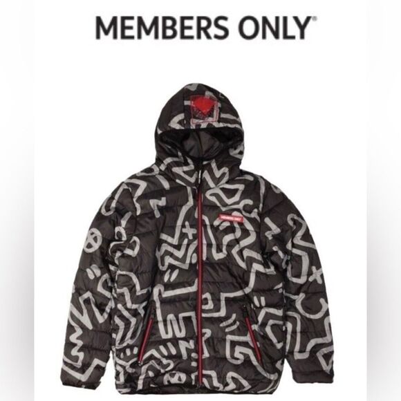 MEMBERS ONLY + KEITH HARANG - M Sz XL -NWT Reversible Puffer Jacket - Picture 1 of 16